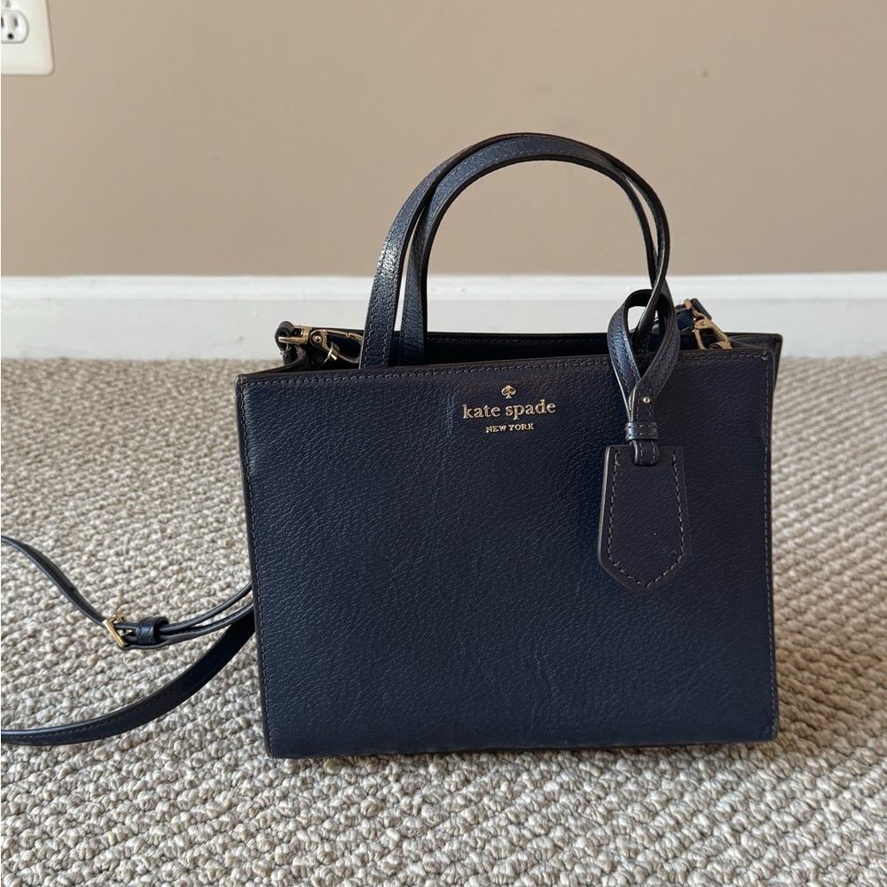 Kate Spade New York - Navy Pebbled Leather Satchel